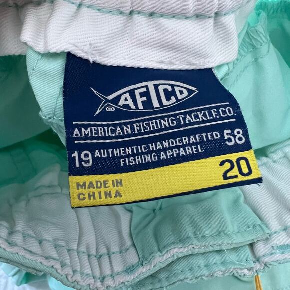 AFTCO Original Fishing Nylon Short In Pastel Turquoise Child Size 20 - Picture 7 of 11